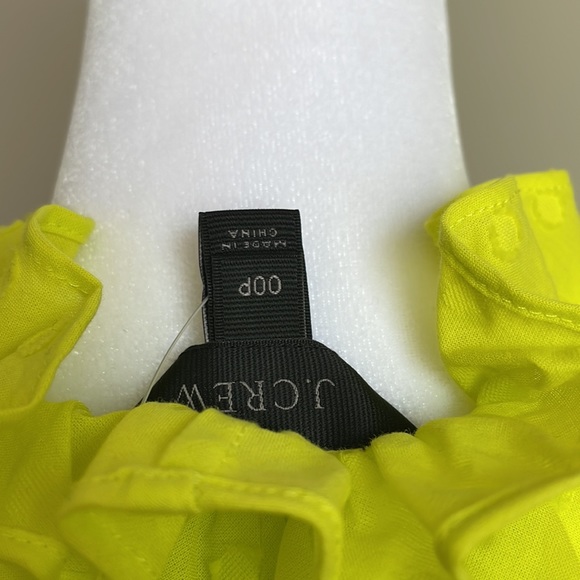 J. Crew Yellow Swiss Dot Keyhole Ruffle Sleeveless Shirt Blouse - Picture 6 of 10